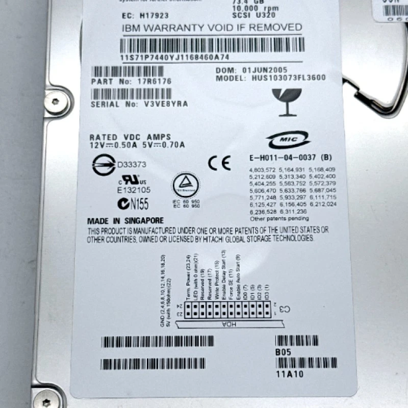 IBM 71P7440 eServer 73.4GB 10K SCSI Hard Drive FRU: 24P3706 - Image 2 of 3