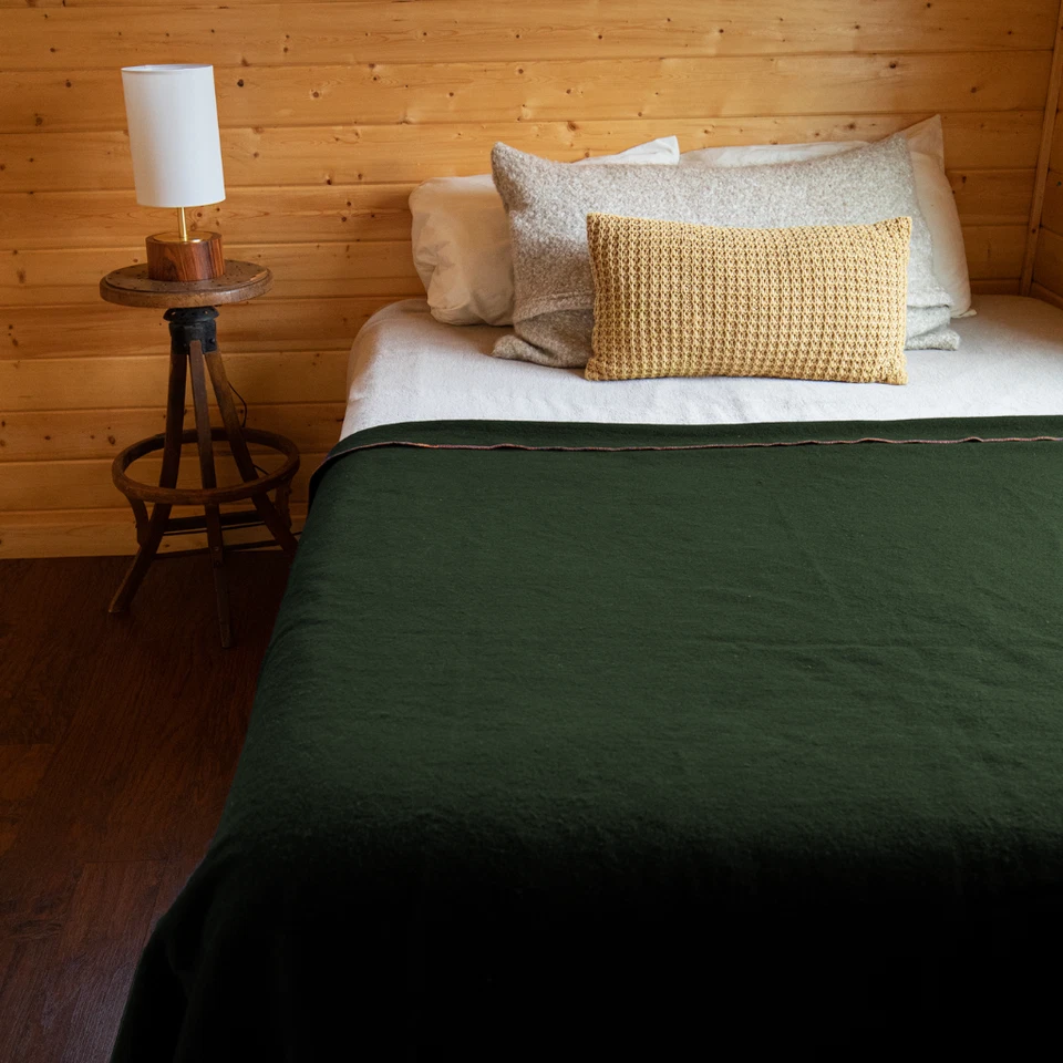 Arcturus Wool Blanket - 4.5 lbs, Warm, Washable, 64" x 88" (Olive Green) - Image 4 of 4