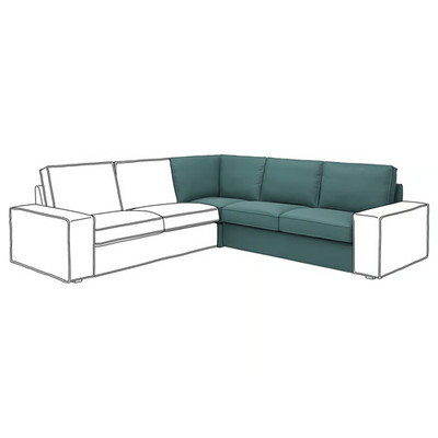 IKEA KIVIK Corner Section Slipcover  Only Kelinge Grey-Turquoise 605.269.57-NEW