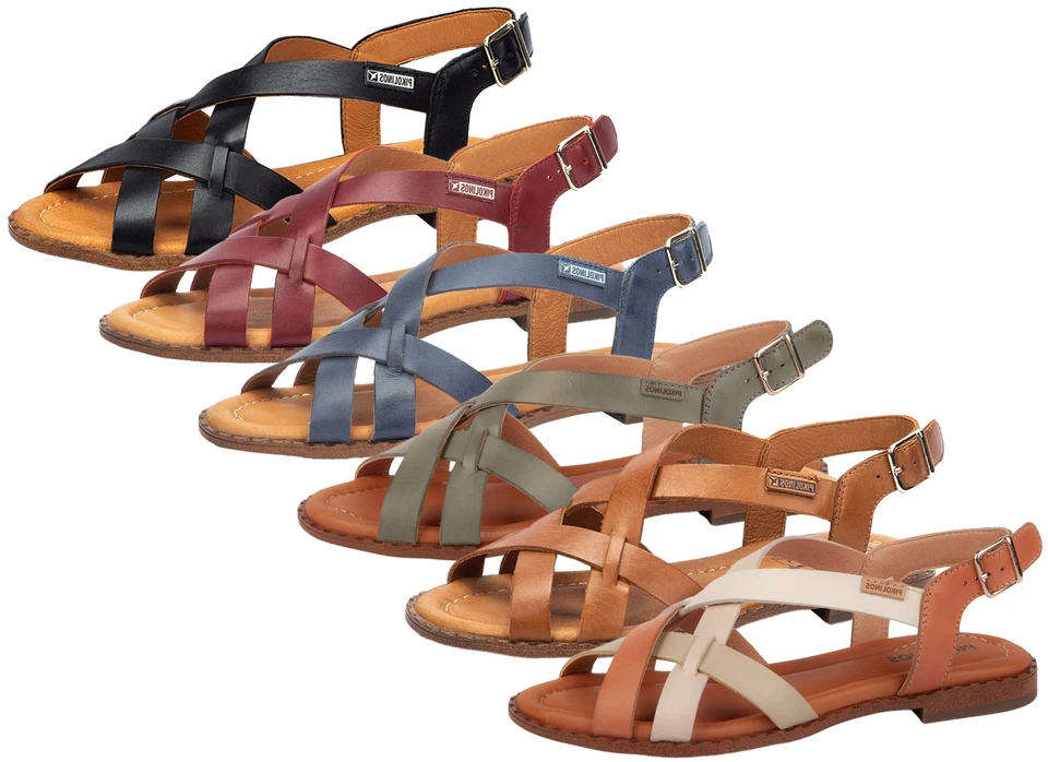Pikolinos Sandales Femmes En Cuir De Vache Avec Sangles Croisées Algar W0X - Photo 1/1