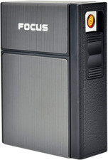 Portasigarette in Alluminio 2 in 1 Con Accendino Elettronico, Elegante Design in