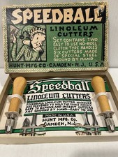 Vintage Speedball Linoleum Cutter set NOS USA