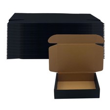 Black Shipping Boxes Corrugated Cardboard Mailer Box 8x6x2 Inches 24 PCS