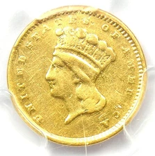 1856 Indian Gold Dollar G$1 Coin - Certified PCGS VF Details - Rare Gold Coin