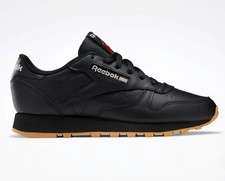 REEBOK WOMEN'S BLACK CLASSIC LEATHER SNEAKERS US6.5/EUR37/UK4