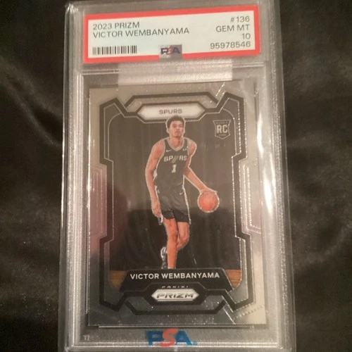 2023-24 Panini Prizm PSA 10 Victor Wembanyama Spurs #136 Base Set (RC)