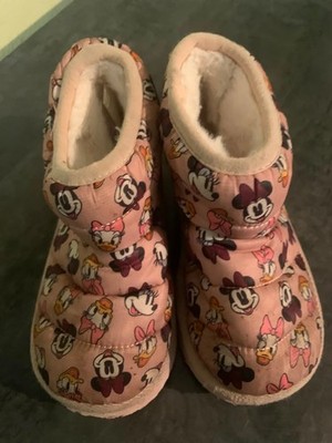 Disney Minnie Mouse Plush Slipper Boots Girls Size 10
