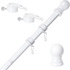 Flag Poles for outside House 5 Ft Stainless Steel Metal Black Flag Pole Kit Tang