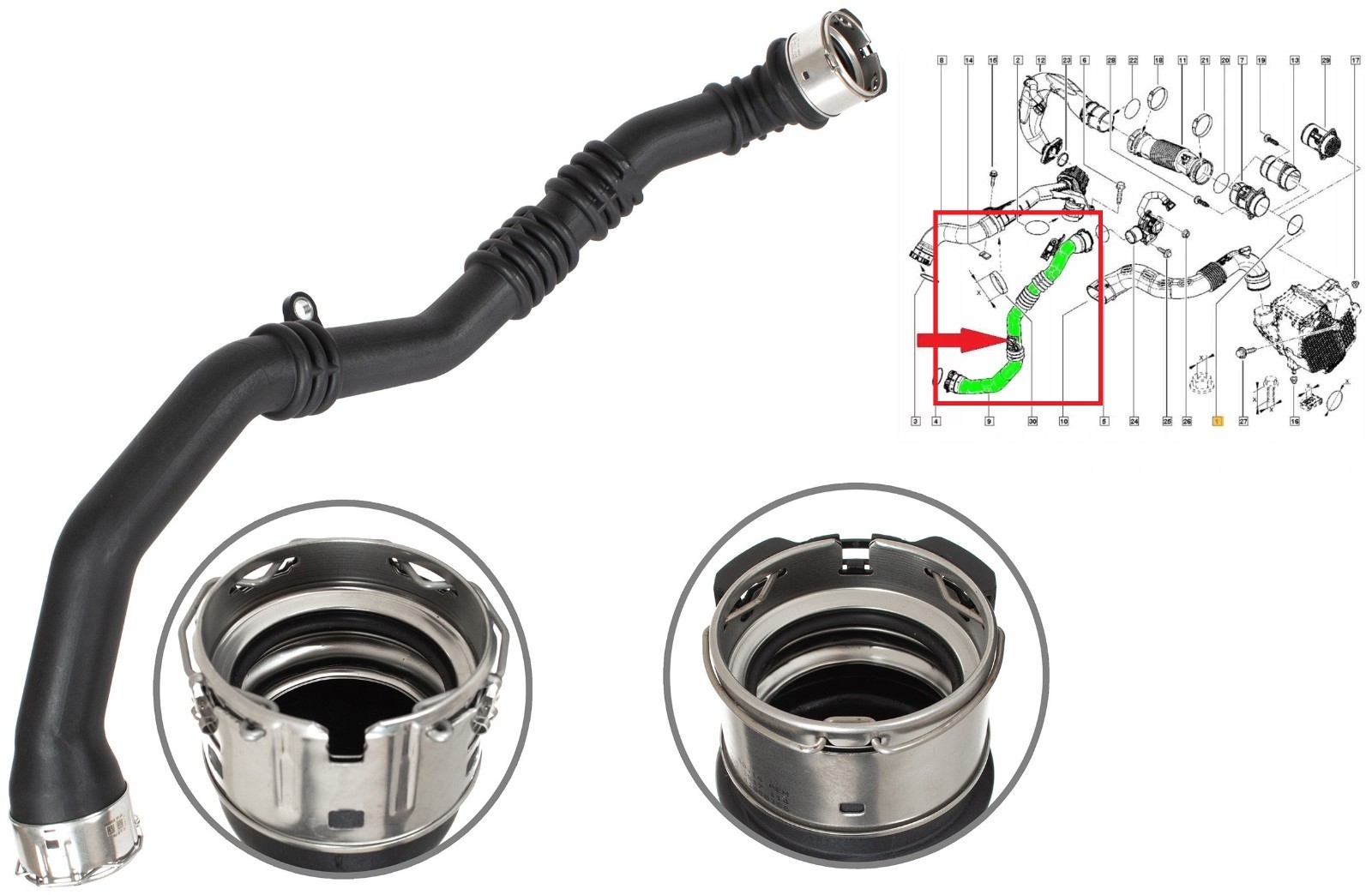 Durite turbo Renault Captur 1.5 dCi anticraquelure pour réparer le voyant moteur