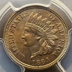 1863 PCGS MS65 CAC Indian Cent 25293856