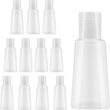 12 Pack 1oz Flip Cap Squeeze Bottles, Clear Plastic Travel Bottle, 30ml