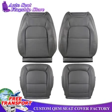 2015-2022 For Chevy Colorado Driver&Passenger Bottom&Top Seat Cover Gray