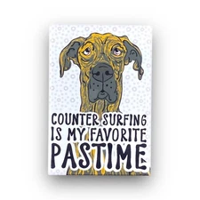 Brindle Great Dane Dog Counter Surfing Magnet Art Decor Gift Handmade 2x3"