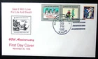 US, 1995 Santa Claus Indiana FDC & Tied On, Scott 3012 Stamp, Cachet & ALA Seals