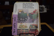 McCall's 3863 Tablecloths, Placemats, Napkins  Christmas Tree Skirt Pattern