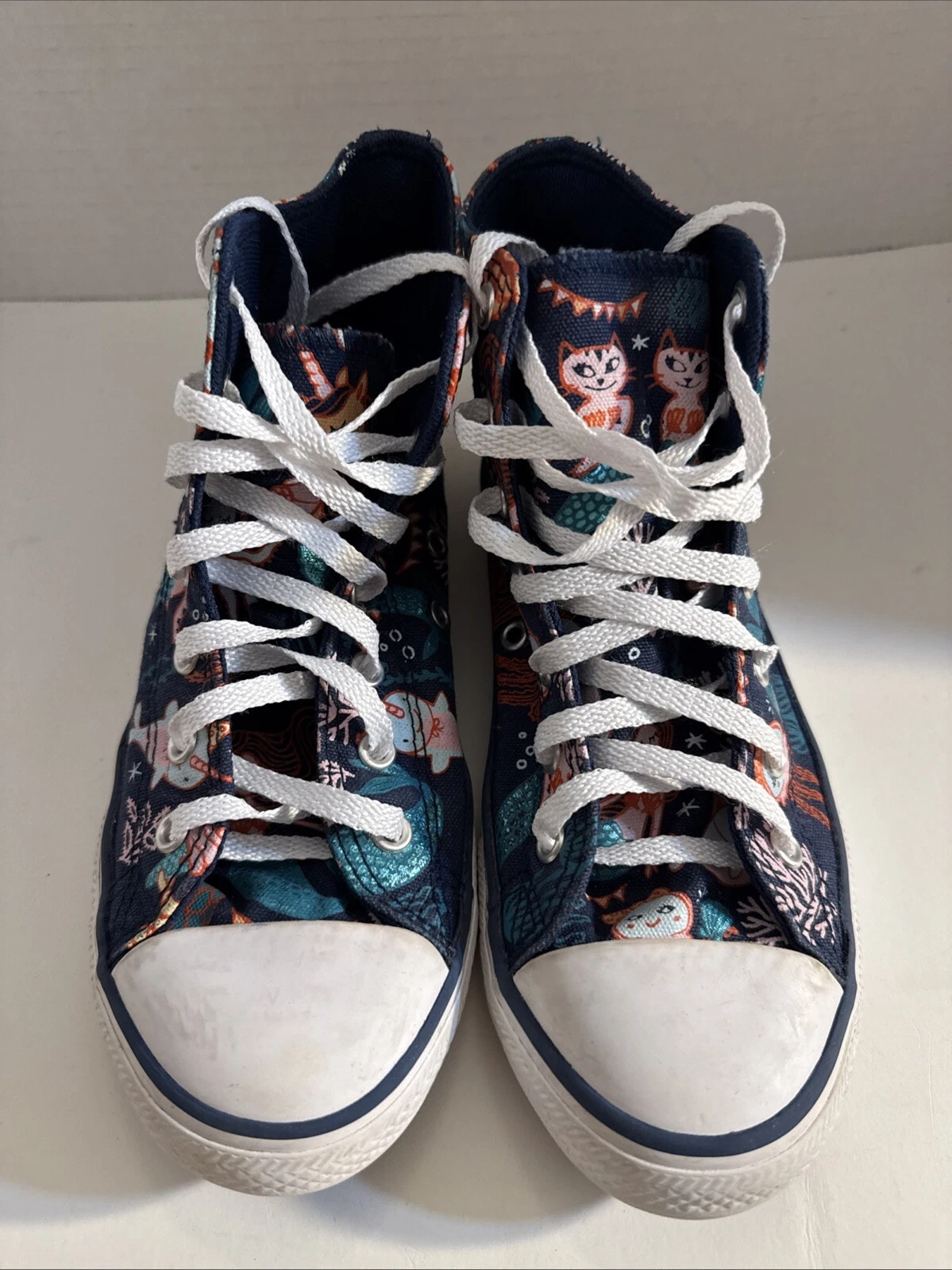 Sneakers alte Converse All Star Chuck Taylor Junior taglia 3 sirena ragazza bambino
