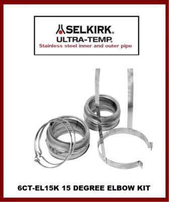 SELKIRK 6'' Ultra-Temp Vent Pipe- 15 Degree Elbow Kit  #6T-EL15K NEW!