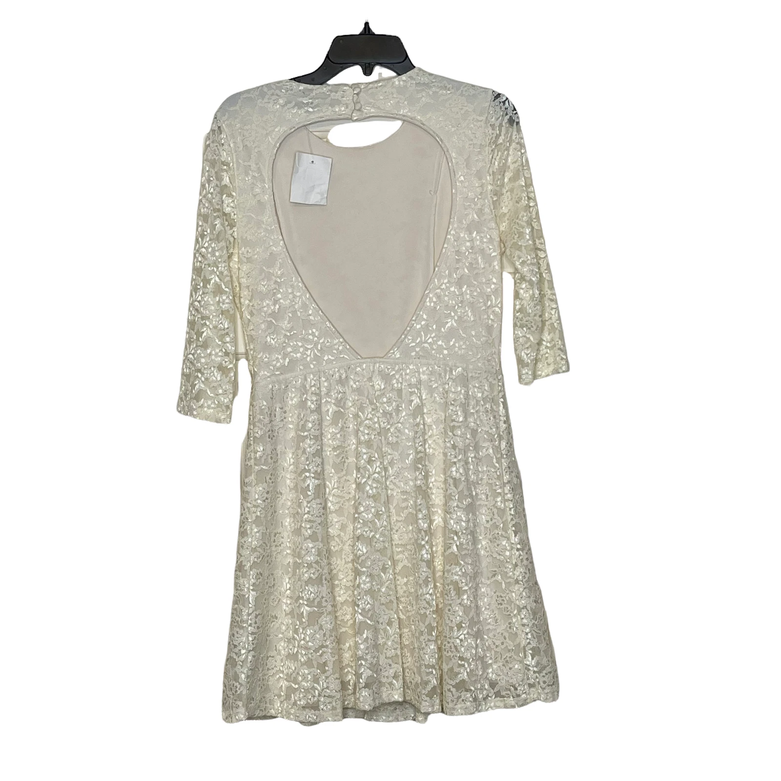 UNDERCOVER Abito Victoria's Secret taglia media panna pizzo foderato schiena aperta elasticizzato donna