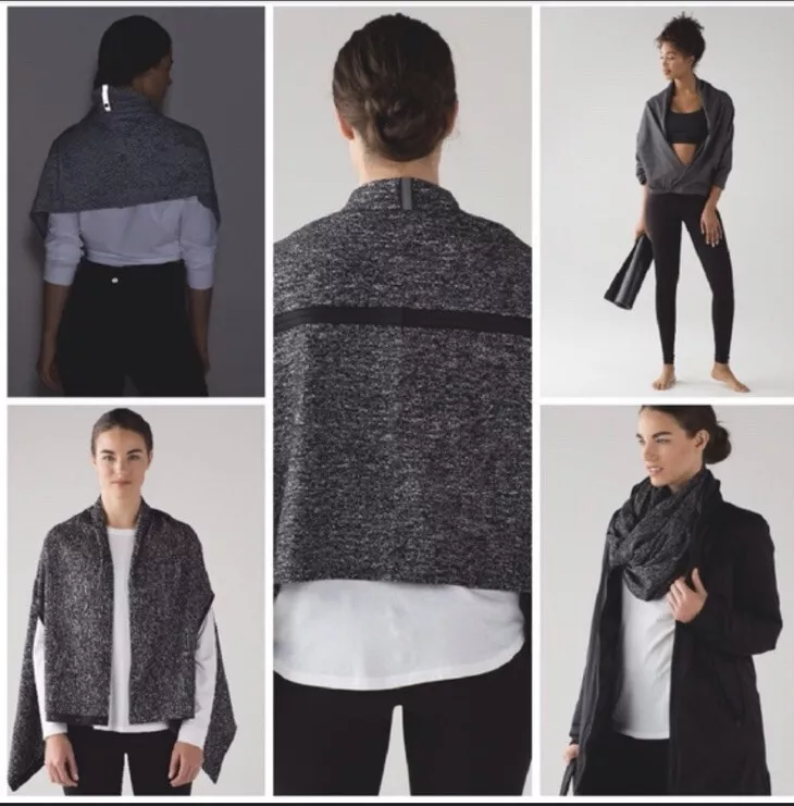Lululemon Chale Vinyasa Wrap Black Gray NWT