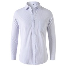 Men's Dress Shirts Long Sleeves Button Down Formal Business Casual Shirts Tops