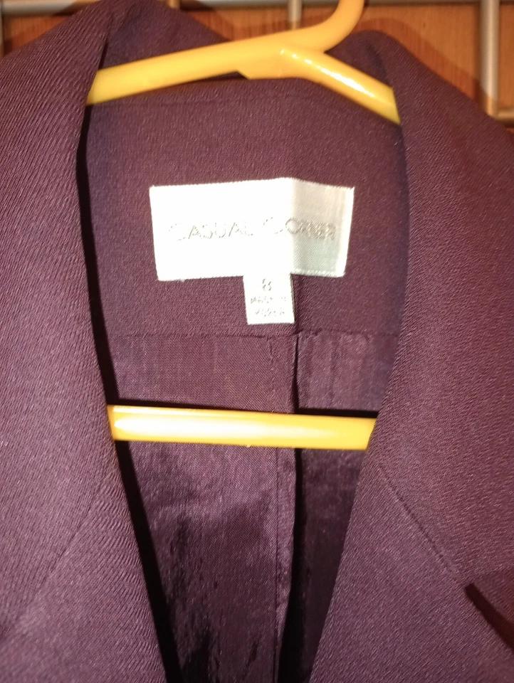 Casual Corner 女式中长梅色夹克 8 码 — 第 2/3 张图片