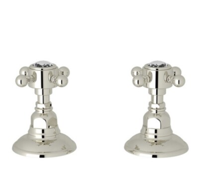 ROHL A7422XCPN ITALIAN  BATH PAIR OF 3/4 HOT AND COLD SIDEVALVES