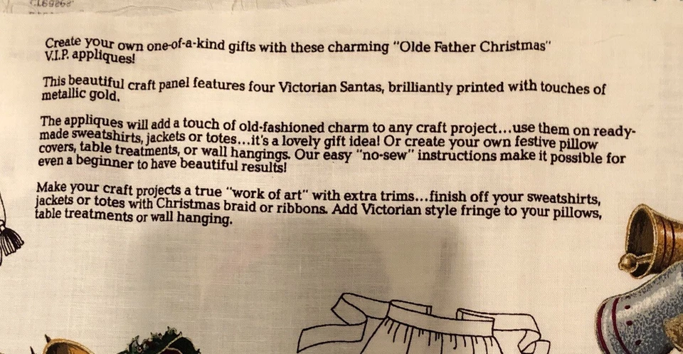 Fabric Applique Panel "Olde Father Christmas" Cranston Print Works 17" X 42" - Image 4 of 4