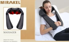 Neck, Shoulder, Back Massager Heat, Shiatsu, Mirakel Kneading Massage Pillow
