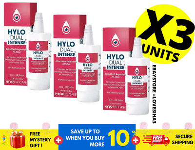 HYLO DUAL INTENSE Lubricant Eye Drops with Ectoin Ursapharm ( X 3 )