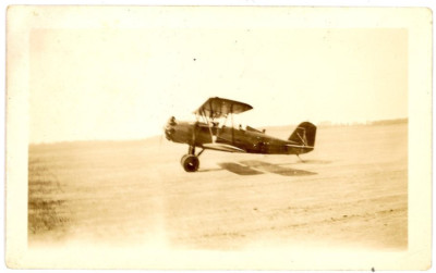 1930 Bi-plane Taking off from Cleveland Ohio Airport  photo