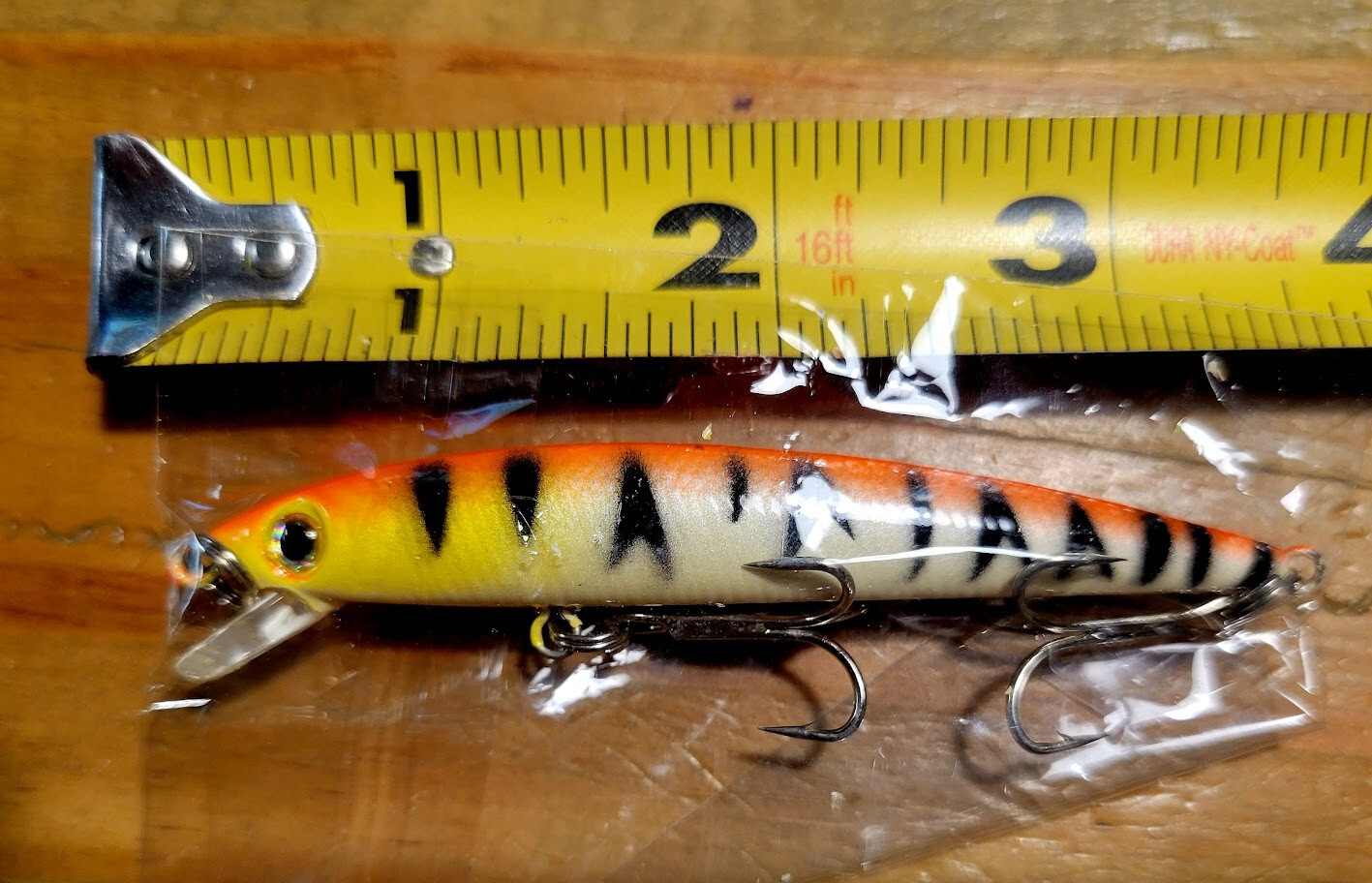Topwater Fishing Lure Orange Fire Tiger 31/4" 1/4oz Crankbait Fishing