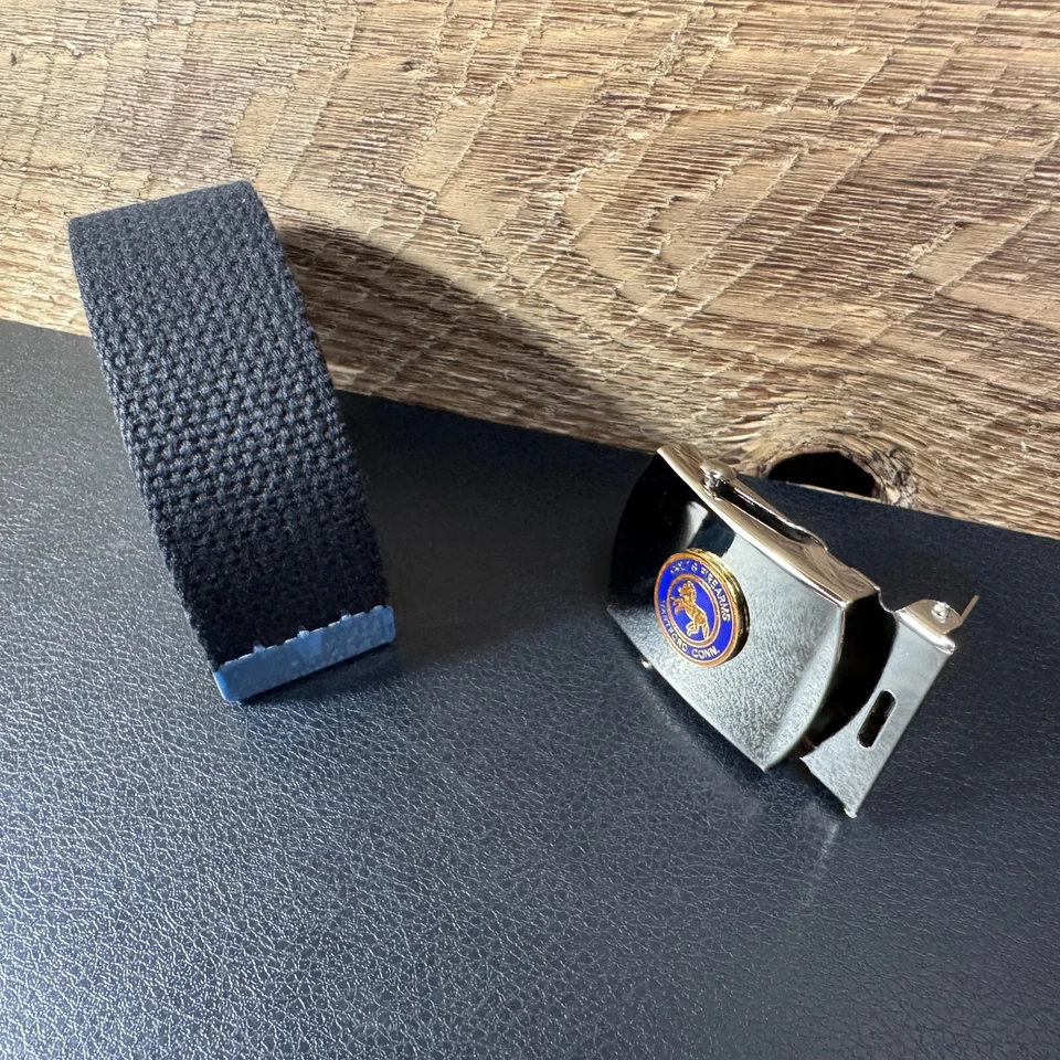 VTG Colt Firearms Rampant Horse Web Belt Friction Buckle Brass Nickel Plated USA - Image 4 of 4