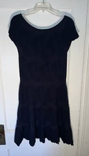 D EXTERIOR Italy fit & flare textured cloud dress Navy Blue Size M. c906