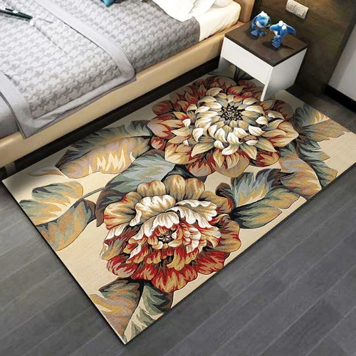 Alfombra de terciopelo floral 3D vintage alfombra de piso para sala de estar dormitorio antideslizante lavable - Imagen 3 de 22