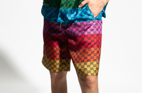 Pantaloncini GUCCI GG in twill multicolore di seta  - Foto 8 di 8