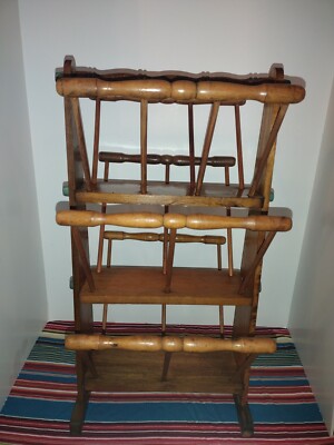 Vintage 3 Tier Wooden Spindle Magazine Rack | eBay