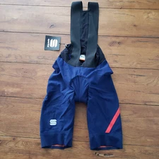 Sportful Womens Large Cycling Bibshorts Thermal 10" Shorts Bib Blue L
