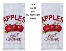 Set of 2 KAY DEE DESIGNS "Apples Sweet Orchard" Dual Purpose Terry Towels~R6620