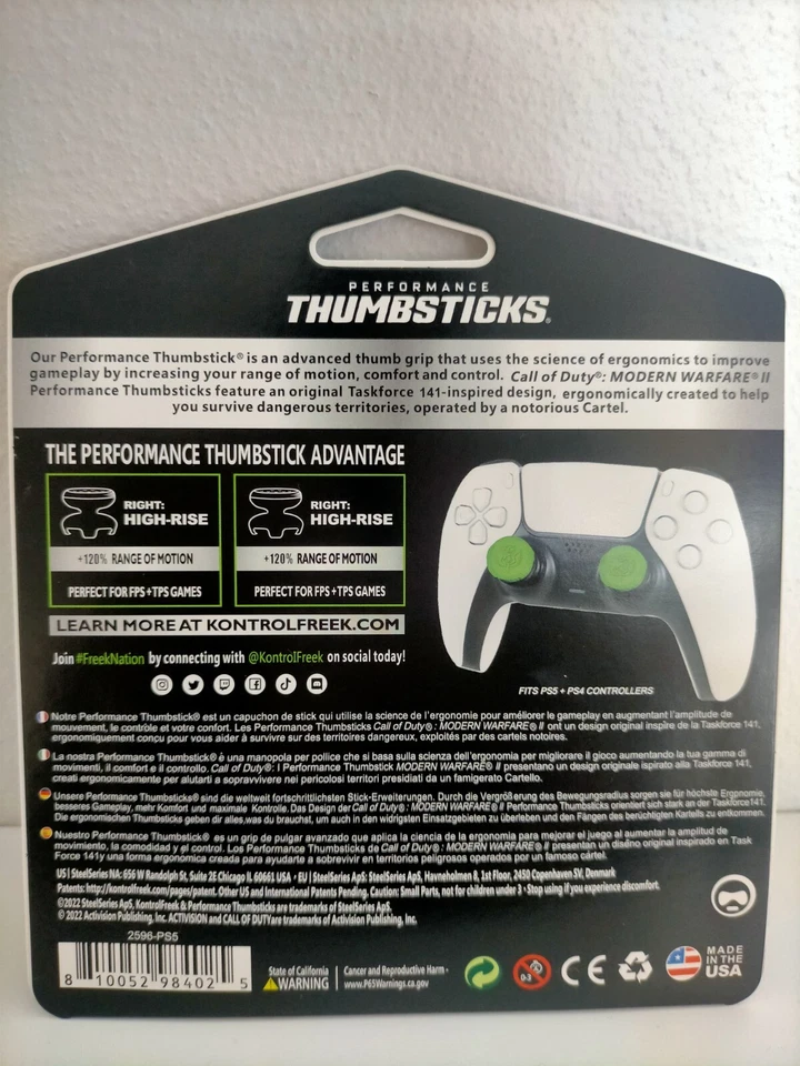 KontrolFreek COD Modern Warfare Green Thumbstick Grips PS4 PS5 Performance TRACK - Image 3 of 3