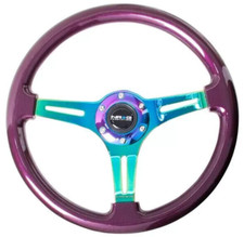 Nrg Steering Wheel Purple Pearl Classic Wood Grain 3 Spoke Neochrome Center