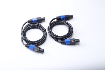 2Pack 6ft Male Speakon to Speakon Cables Audio Cord DJ Wire with Twist Lock14AWG