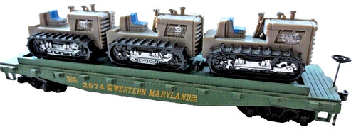 DE COLECCIÓN.HO MANTUA DIECAST WESTERN MARYLAND FLATCAR #2574 CON CARGA DE TRACTOR | Zustand: Used