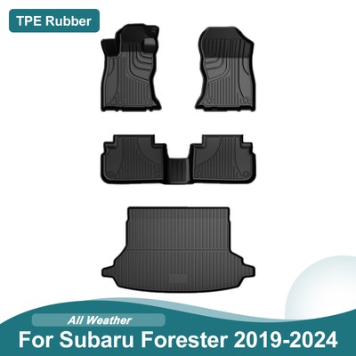 Car For Subaru Forester 2019-2024 All Weather Floor Mats & Trunk Mat Cargo Liner