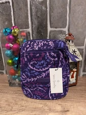 Vera Bradley Purple Paisley Amethyst Mini Hipster Crossbody Bag Purse V003 New