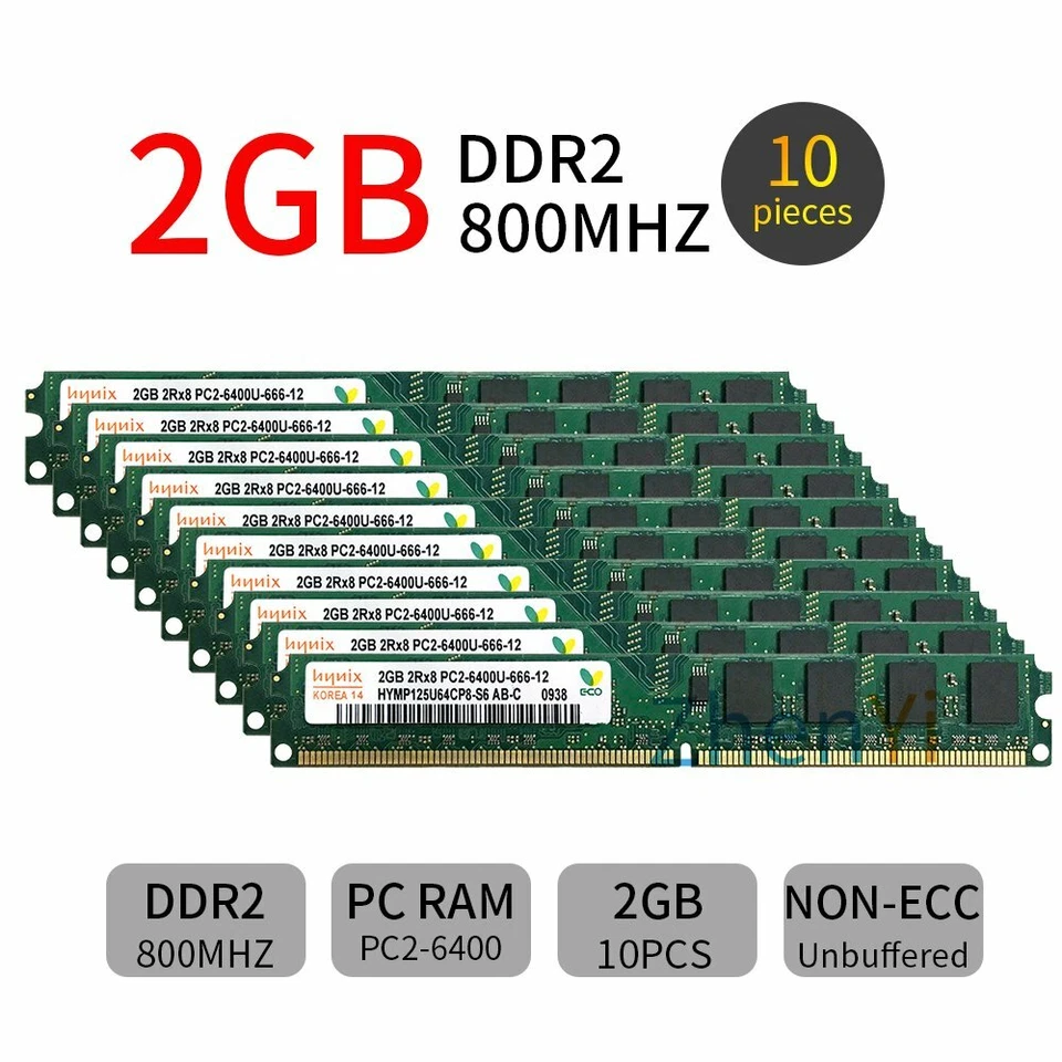 20GB 16GB 8GB 4GB 2GB DDR2 800MHz PC2-6400U Desktop Memory SDRAM Hynix ZT LOT BT - Image 2 of 4