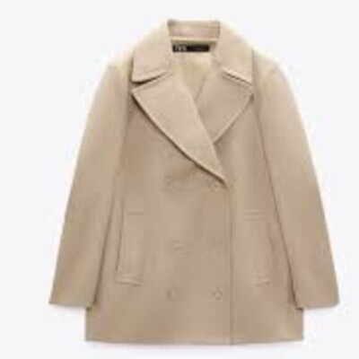 NWT ZARA BLOGGERS FAVE CAMEL SHIRT COAT DOUBLE BREASTED REF 2771/638 Oversized S