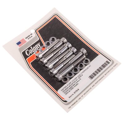 #2170-9 Water Pump Cover Thermostat Allen Hardware Kit 2002-Up HD VRSC Chrome Co
