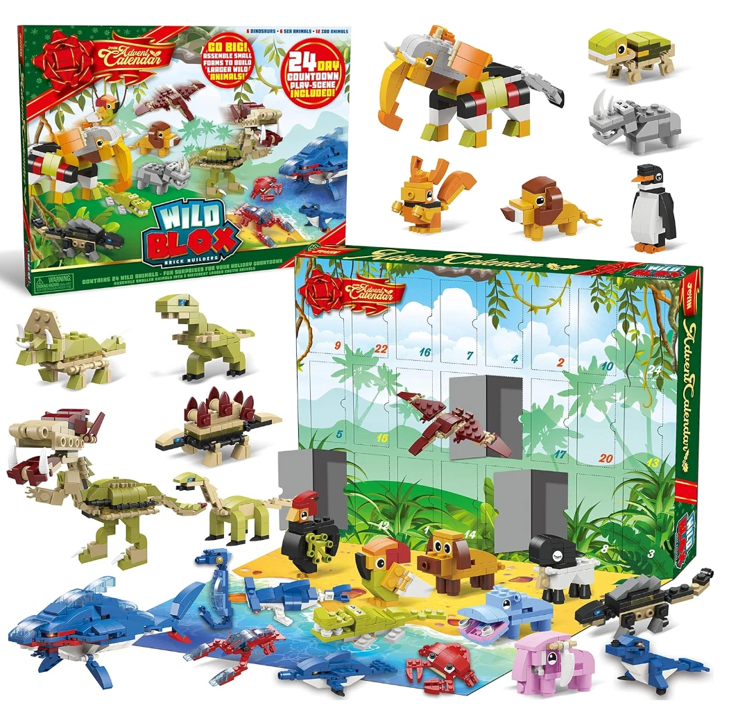 Christmas Advent Calendar with Animal Building Blocks or Kids Party Favor |  eBay
