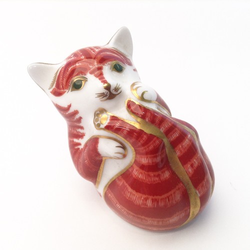 Royal Crown Derby Playful Ginger Kitten Paperweight eBay