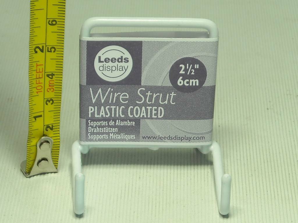ONE of MINI 2.5"" PLASTIC COATED WIRE STRUT DISPLAY STAND Max Plate Size 5"" 12cm